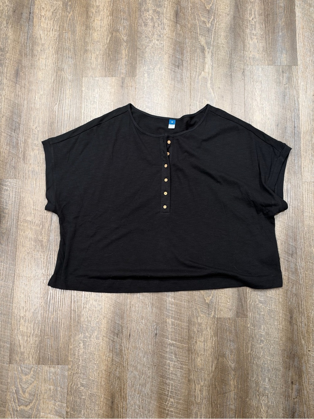 Plus size Black Button-Front Women's Top